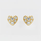 NATURAL DIAMOND HEART STUDS | 14K GOLD