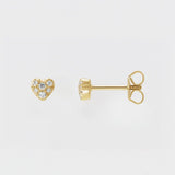 NATURAL DIAMOND HEART STUDS | 14K GOLD