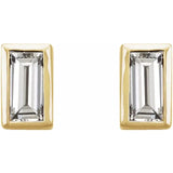 BEZEL SET NATURAL DIAMOND BAGUETTE STUDS | 14K
