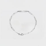 ENGRAVABLE DIAMOND PAPERCLIP CHAIN BRACELET
