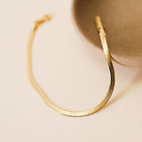 FLAT SNAE CHAIN BRACELET | 18K GOLD PLATED