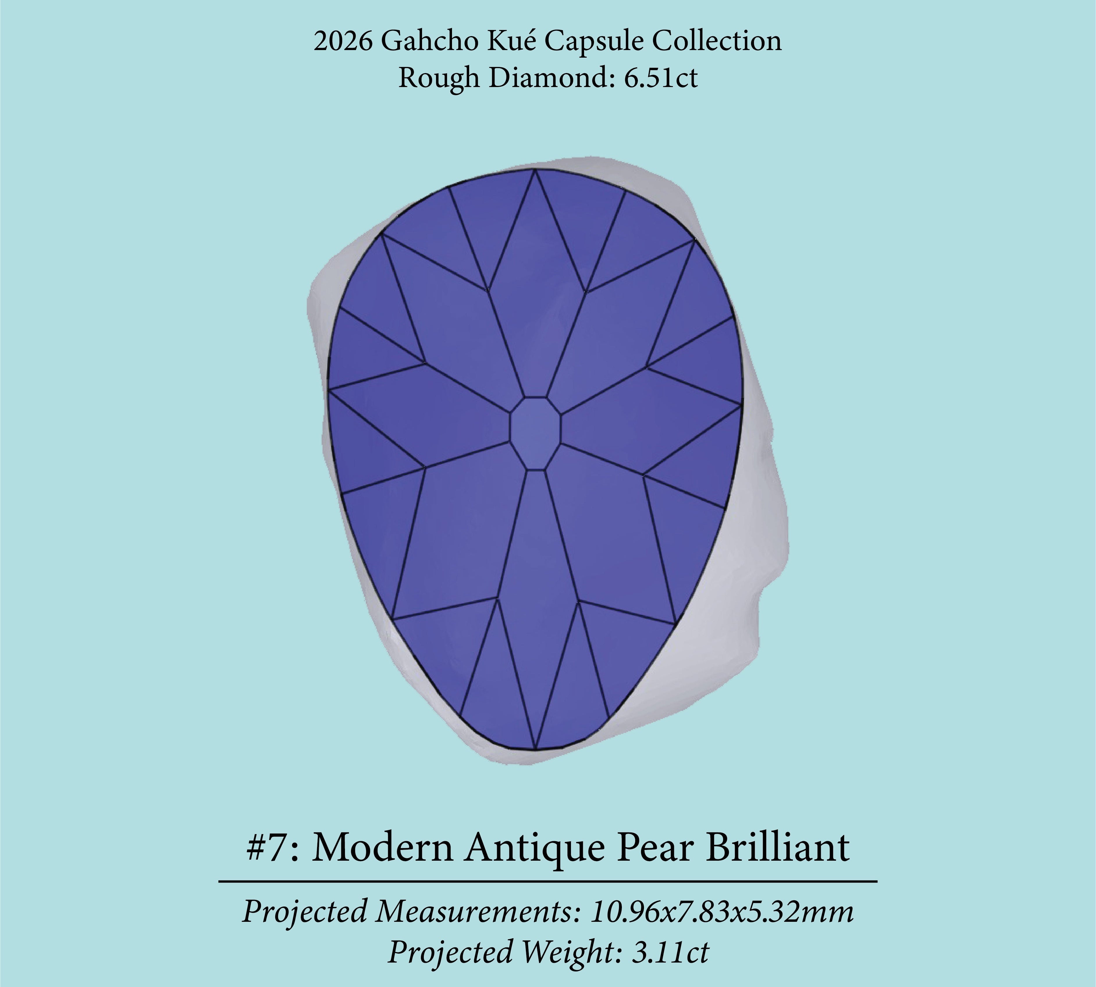 6.51ct VVS2 K Pre-Cut Canadian Champagne Diamond 27937