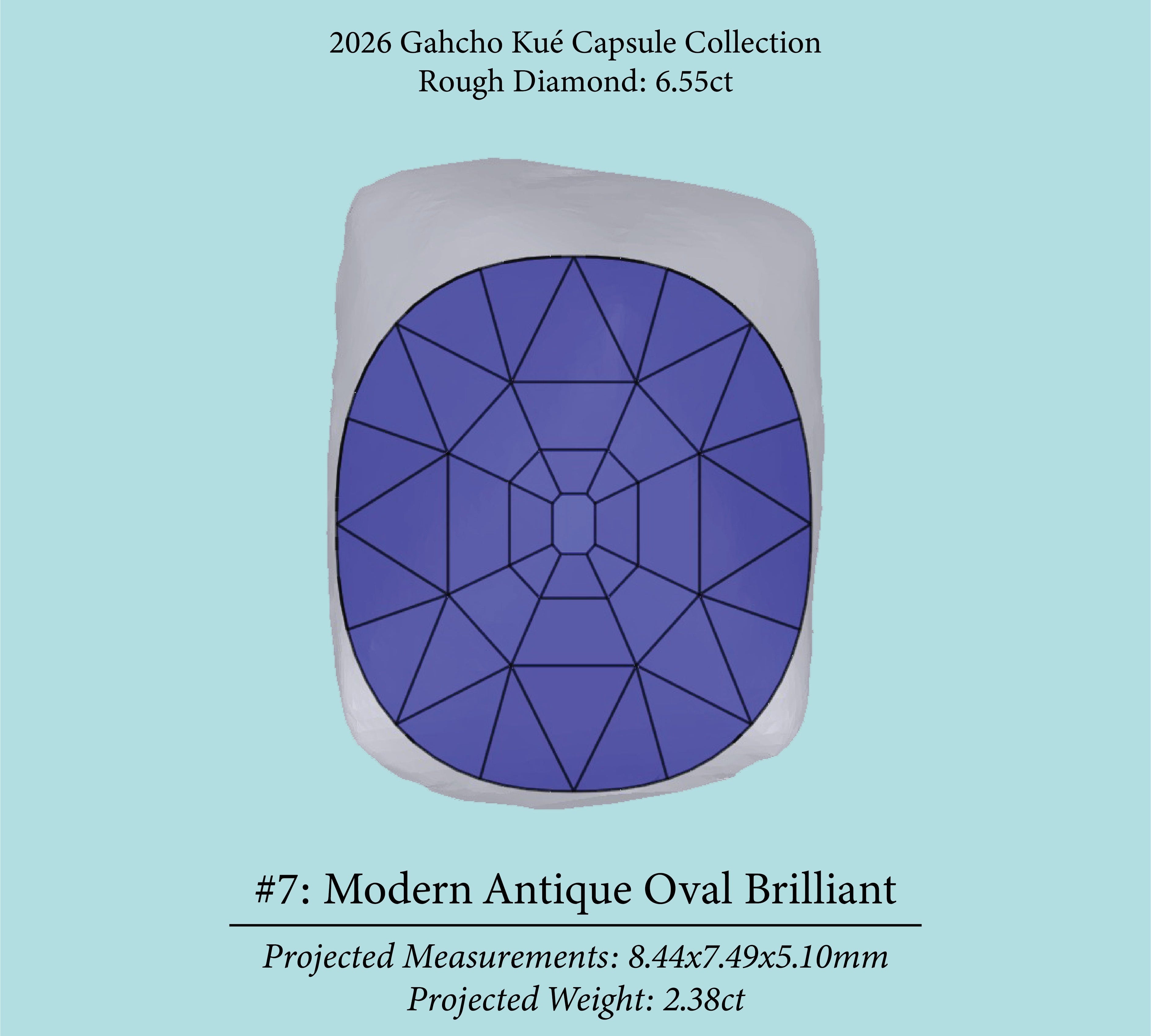 6.55ct VVS2 L Pre-Cut Canadian Champagne Diamond 27940