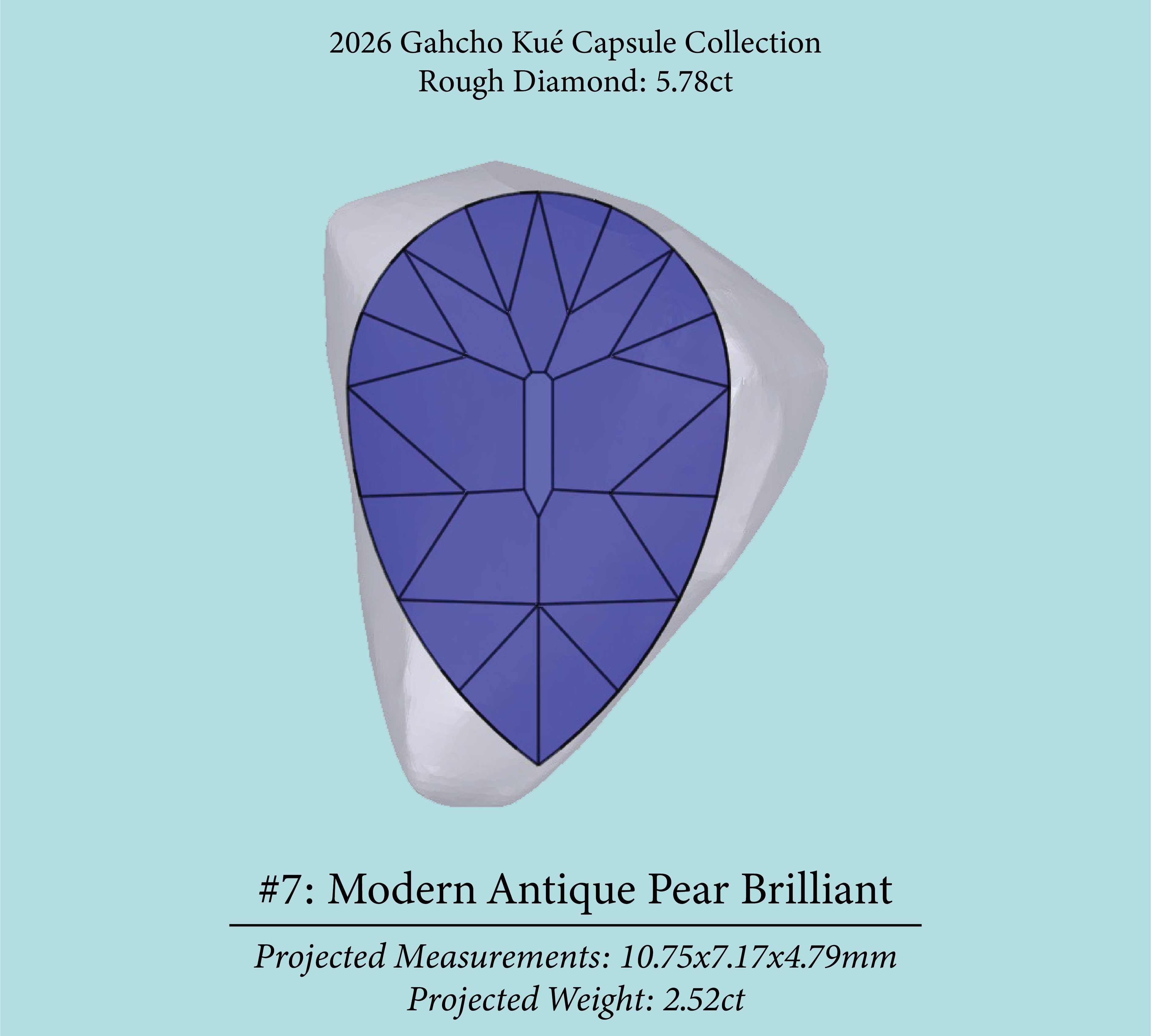 5.78ct VS2 C2 Pre-Cut Canadian Champagne Diamond 27941