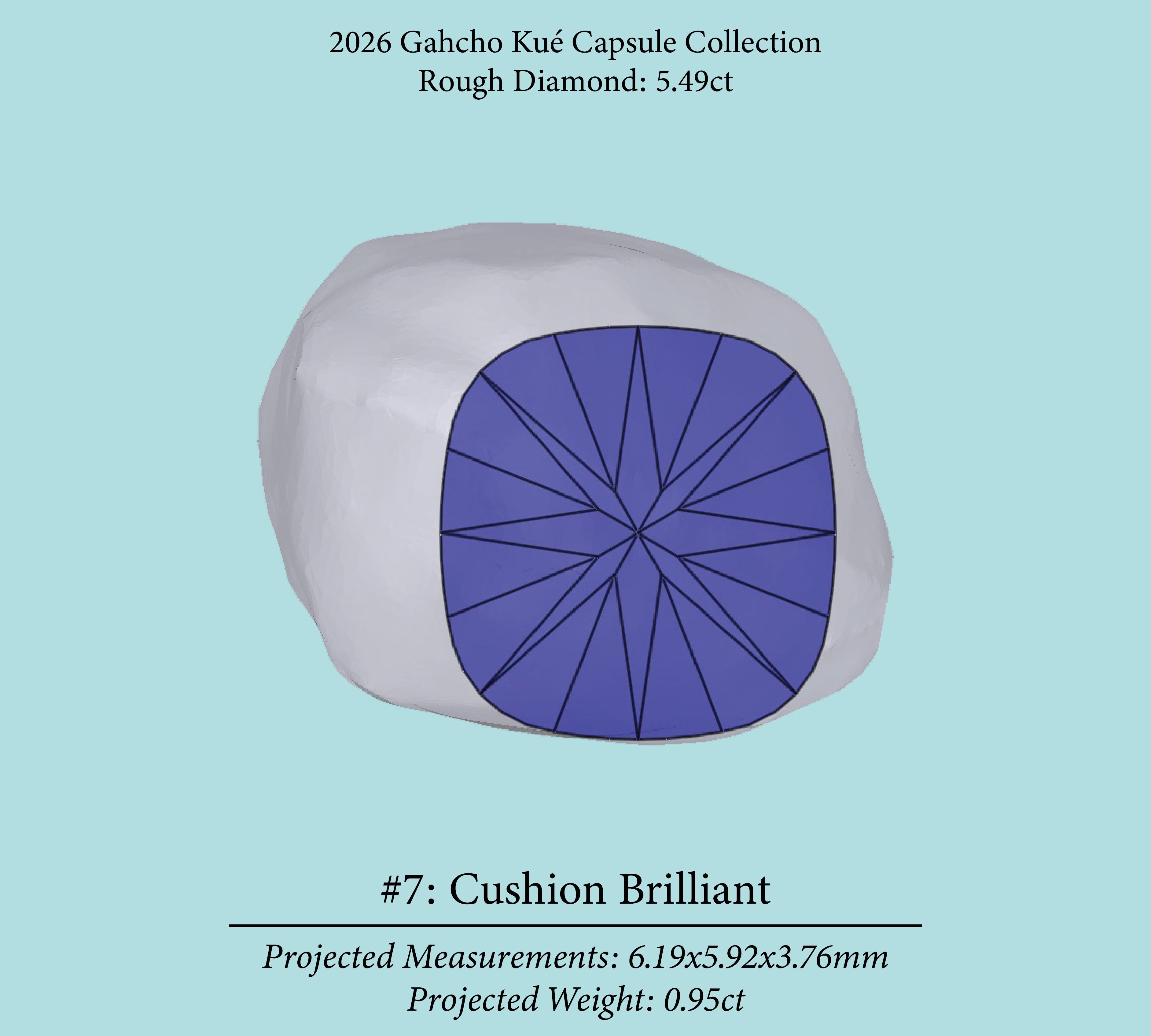 5.49ct SI2 C2 Pre-Cut Canadian Champagne Diamond 27948