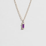 AMETHYST BAGUETTE STATION NECKLACE | 14K GOLD