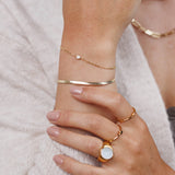 FLAT SNAE CHAIN BRACELET | 18K GOLD PLATED