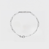 ENGRAVABLE DIAMOND PAPERCLIP CHAIN BRACELET