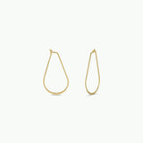GOLD LONG OVAL HOOP EARRINGS