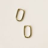 JaxKelly - Gold Hoop - Large Rectangle - Earrings