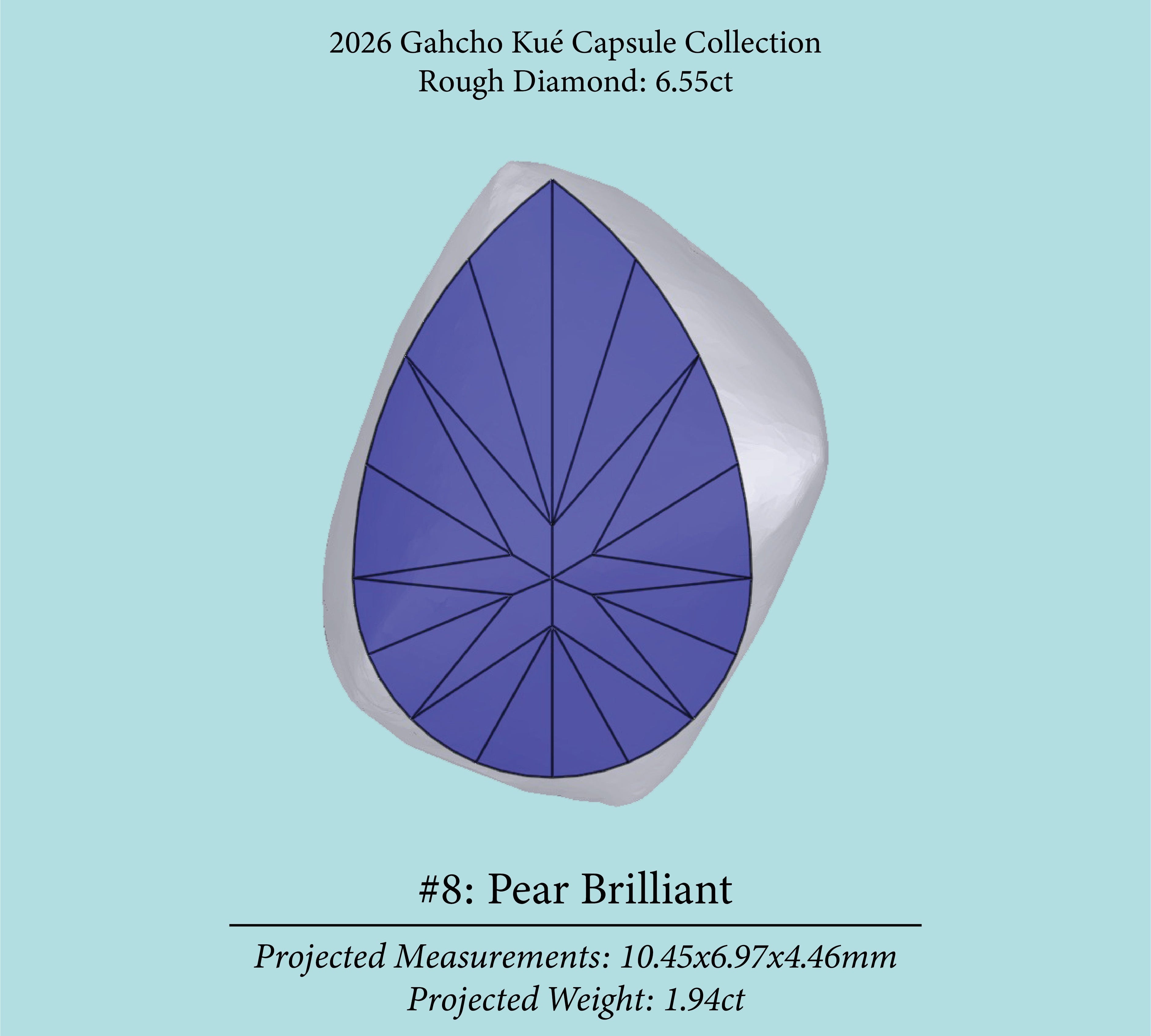 6.55ct VVS2 L Pre-Cut Canadian Champagne Diamond 27940