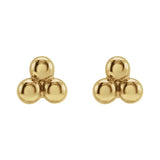 THREE BEAD STUDS | 14K