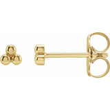 THREE BEAD STUDS | 14K