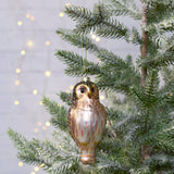 GLASS SCREECH OWL ORNAMENT