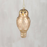 GLASS SCREECH OWL ORNAMENT
