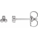 THREE BEAD STUDS | 14K