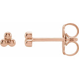 THREE BEAD STUDS | 14K