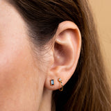 SAPPHIRE CZ BAGUETTE STUDS