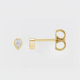 BEZEL SET PEAR STUDS | 14K | NATURAL DIAMOND