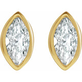 BEZEL SET MARQUIS STUDS | 14K | NATURAL DIAMOND
