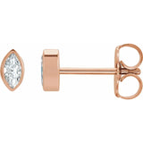 BEZEL SET MARQUIS STUDS | 14K | NATURAL DIAMOND