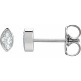 BEZEL SET MARQUIS STUDS | 14K | NATURAL DIAMOND