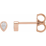 BEZEL SET PEAR STUDS | 14K | NATURAL DIAMOND