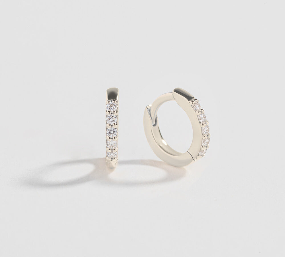 PAVÉ HUGGIES | 14K GOLD & WHITE DIAMONDS