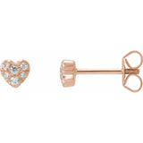 NATURAL DIAMOND HEART STUDS | 14K GOLD