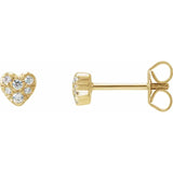 NATURAL DIAMOND HEART STUDS | 14K GOLD