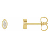 BEZEL SET MARQUIS STUDS | 14K | NATURAL DIAMOND