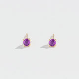 PRONG STUDS | 14K GOLD & AMETHYST