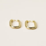 JaxKelly - Gold Hoop - Large Rectangle - Earrings