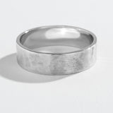 6MM FLAT WEDDING BAND | 14K GOLD | SATIN HAMMER