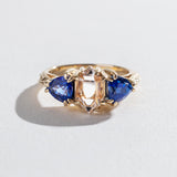 ARTEMIS ENGAGEMENT RING | 14K GOLD & HERKIMER DIAMOND WITH SAPPHIRES