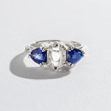 ARTEMIS ENGAGEMENT RING | 14K GOLD & HERKIMER DIAMOND WITH SAPPHIRES
