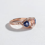 ARTEMIS ENGAGEMENT RING | 14K GOLD & HERKIMER DIAMOND WITH SAPPHIRES