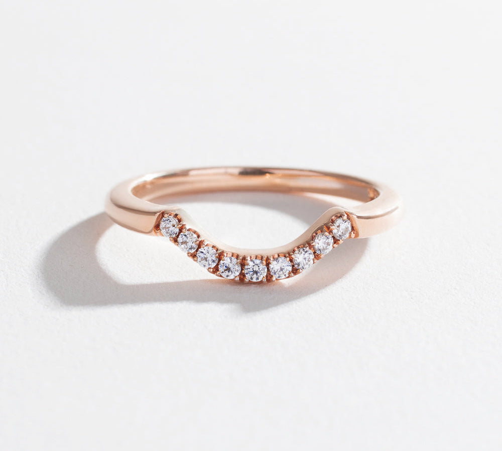 PAVÉ ARC 9 STONE CONTOUR BAND | 14K GOLD & DIAMOND