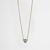 AQUAMARINE BEZEL NECKLACE  | 14K GOLD