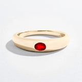 SINGLE GEM DOME RING | 14K GOLD | RUBY