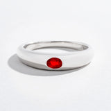 SINGLE GEM DOME RING | 14K GOLD | RUBY