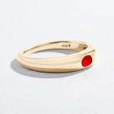 SINGLE GEM DOME RING | 14K GOLD | RUBY