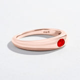 SINGLE GEM DOME RING | 14K GOLD | RUBY