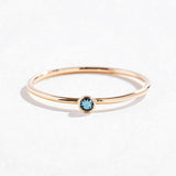 SOLITAIRE STACKER RING | 14K GOLD & AQUAMARINE