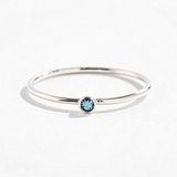 SOLITAIRE STACKER RING | 14K GOLD & AQUAMARINE