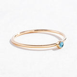 SOLITAIRE STACKER RING | 14K GOLD & AQUAMARINE