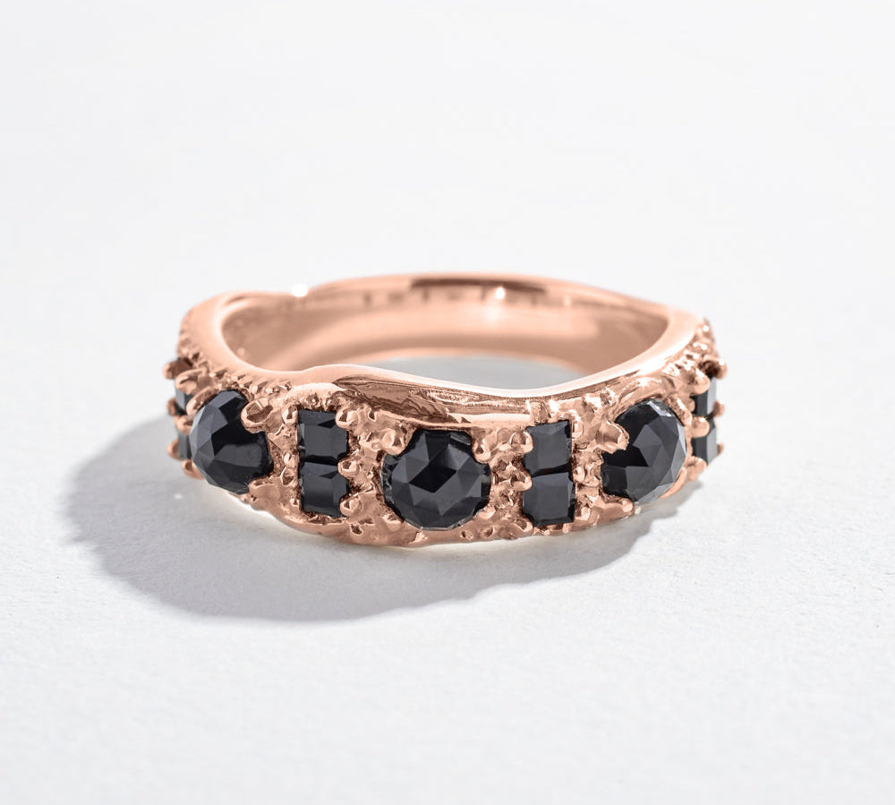 RING OF THE NILE | 14K GOLD & BLACK DIAMONDS