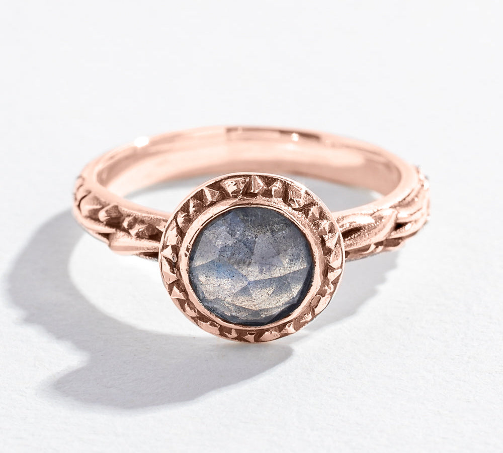 MATRIX HALO BEZEL RING | LABRADORITE