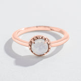 MATRIX HALO ENGAGEMENT RING | 14K GOLD & MOONSTONE