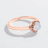 MATRIX HALO ENGAGEMENT RING | 14K GOLD & MOONSTONE